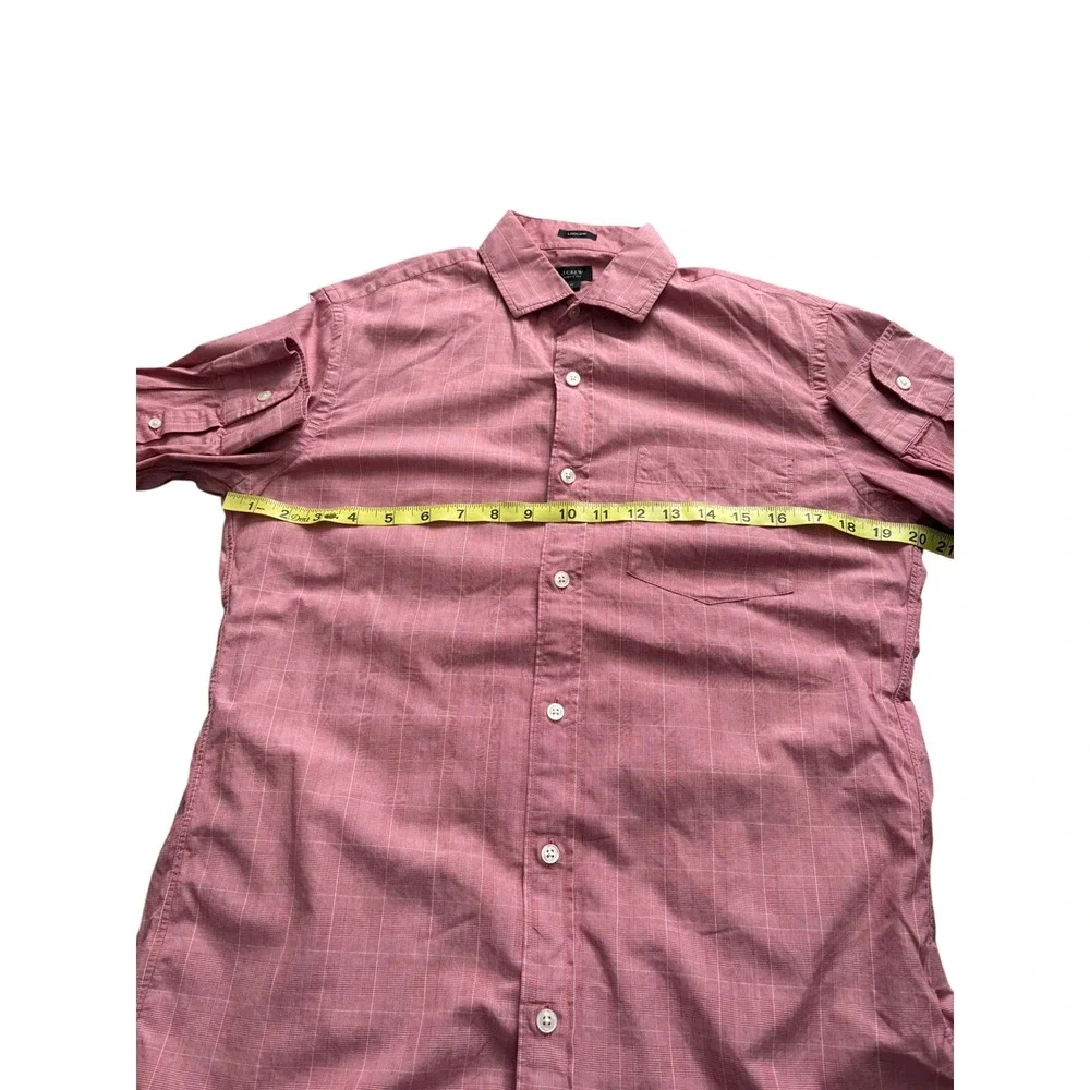 J.Crew Ludlow Men's Medium Red Plaid 120's 2-Ply Cotton Button-Down Shirt‎